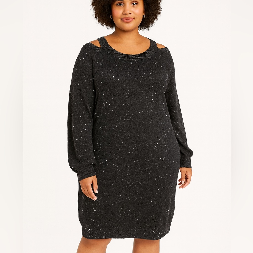 NWT | LOFT Speckled Long Sleeve Dress